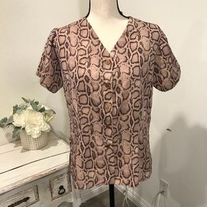 DKNY Women’s Snake Print Top Size 10
